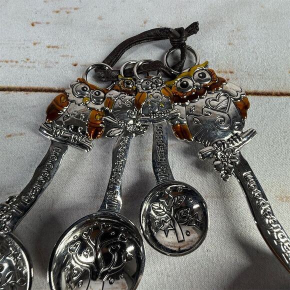 GANZ MEASURING SPOONS SET OF 4 OWLS - Picture 2 of 3